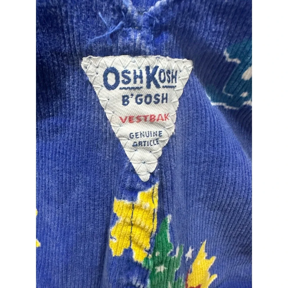 vtg osh‎ kosh vestbak corduroy clown overalls 18 mos
